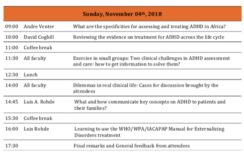Programme 1st WFADHD African Regional Meeting